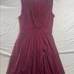 HALARA Sleeveless V-Wrap Mini Dress in Burgundy